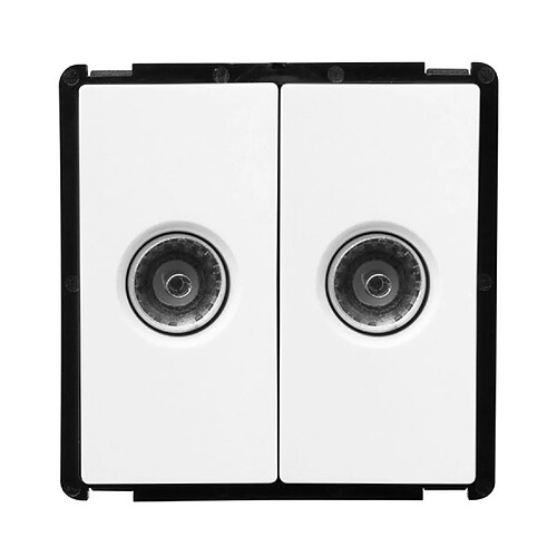 Ledkia Prise Double TV Modern Blanc