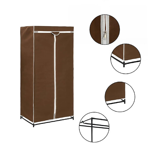 vidaXL Garde-robe Marron 75x50x160 cm