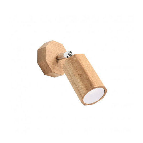 Luminaire Center Spot Zeke Oak Bois Chêne 1 ampoule 17,5cm