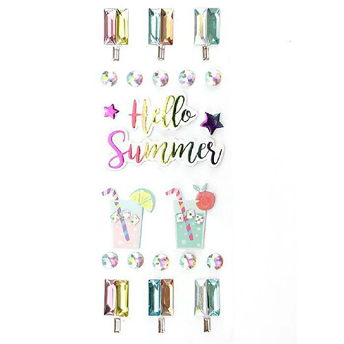 Graines Creatives 22 stickers 3D - Hello Summer