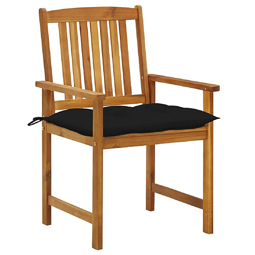 Maison Chic Lot de 8 Chaises de jardin,Fauteuil d'extérieur avec coussins Bois d'acacia solide -MN58353