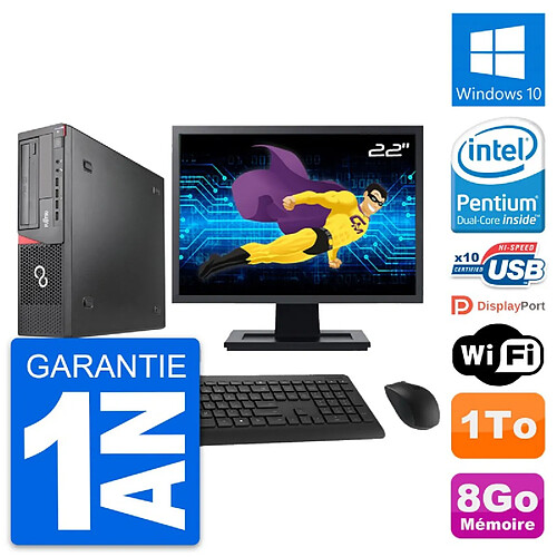 PC Fujitsu E920 DT Ecran 22" Intel G3220 RAM 8Go Disque Dur 1To Windows 10 Wifi · Occasion