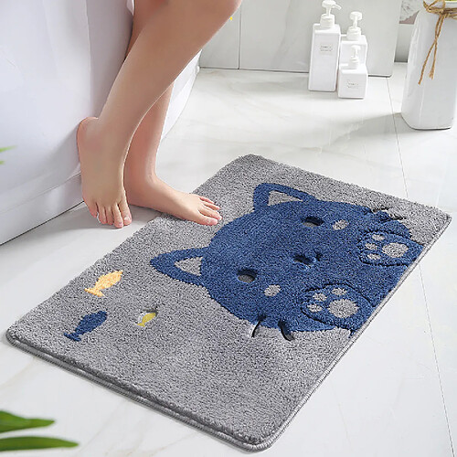 LUUCOZK Tapis de bain antidérapants absorbants à séchage rapide, décoration de salle de bain, motif 2-43x68cm