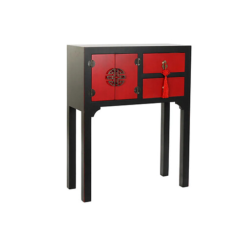 Console DKD Home Decor Sapin Rouge Noir MDF Oriental (63 x 27 x 83 cm)