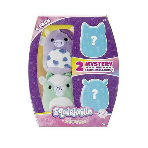 BigBuy Fun Set de peluches Mini Squishmallows 4 Pièces 5 cm