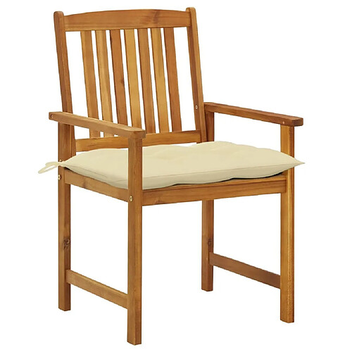 Maison Chic Lot de 8 Chaises de jardin,Fauteuil d'extérieur avec coussins Bois d'acacia solide -MN15059