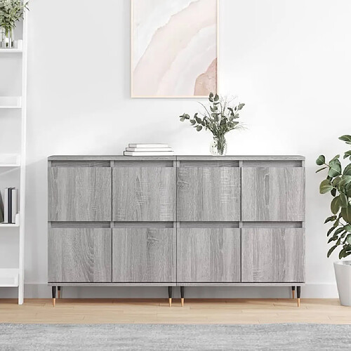 Maison Chic Ensemble de 2 Buffets,commode,console pour rangement sonoma gris bois d'ingénierie -MN50956