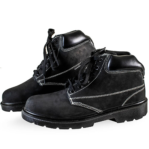 BWW Chaussures de sécurité et travail noir montantes cuir nubuck Normes EN 20345 S1