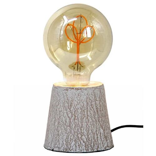 Sampa Helios Lampe à poser design Kibo papier effet marbré beige et ampoule LED