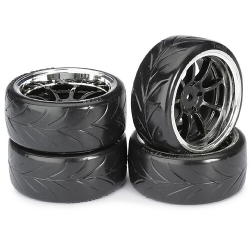 4 roues Drift AV/ARR chrome 1/10 Absima 2510044