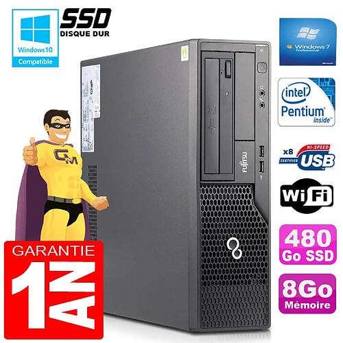 PC Fujitsu Esprimo E500 E85+ SFF Intel G640 RAM 8Go Disque 480 Go SSD Wifi W7 · Occasion