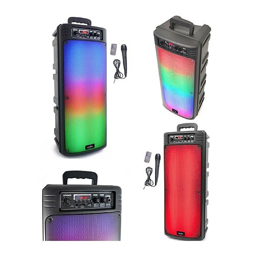 ENCEINTE SONO PORTABLE PARTY BLUETOOTH 800W MOBILE USB TWS LED RGB MSD TELECOMMANDE + MICRO FILAIRE