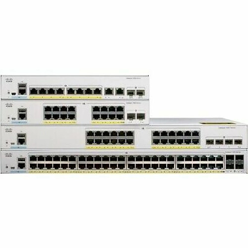 Cisco Systems C1000-16T-E-2G-L Catalyst 1000 16-Port Gigabit data-only 2 x 1G SFP Uplinks LAN Base with external power supply