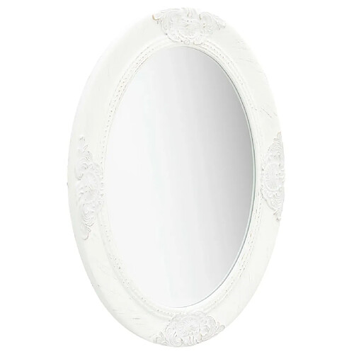 Maison Chic Miroir mural style baroque | Miroir Décoration pour Maison Salle de Bain 50x70 cm Blanc -GKD43910