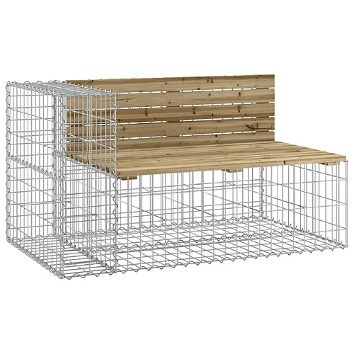 Maison Chic Banc de jardin | Banquette de jardin | Chaise Relax design gabion 122x71x65,5cm bois de pin imprégné -MN59547