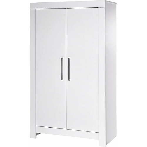 Schardt Armoire bébé 2 portes bois blanc Nordic White L 109 x H 189 x P 53 cm