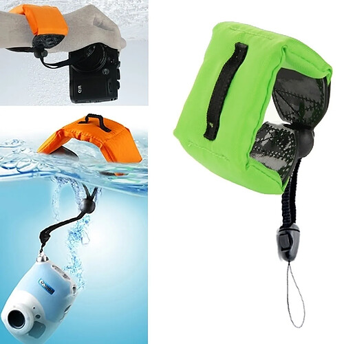 Wewoo Flotteur GoPro vert pour Hero 4/3 + / 3/2/1 / Powershot / D20 / D30 / Mini caméscope SJ4000 Dragonne submersible Bobber Hand