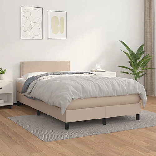 Maison Chic Lit Adulte - Lit simple Lit à sommier tapissier avec matelas moelleux - Meuble de Chambre - Cappuccino 120x200 cm -MN30218