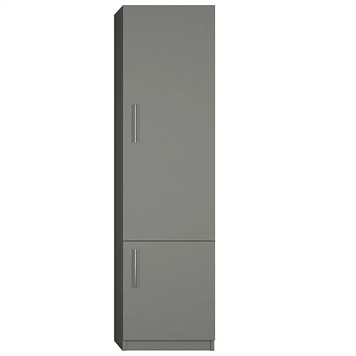 Inside 75 Armoire de rangement 2 portes coloris gris graphite mat largeur 50 cm