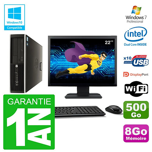 PC HP Compaq 8100 SFF Ecran 22" G6950 RAM 8Go Disque 500Go Graveur DVD Wifi W7 · Occasion