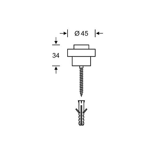 Fsb Tampon de porte ,34mm 0 38 3881,Alu F1,Ø45mm