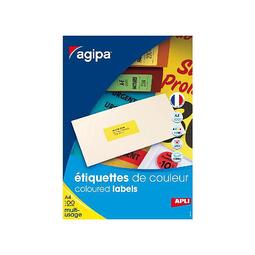 agipa Etiquettes adresse, 70 x 35 mm, orange fluo ()