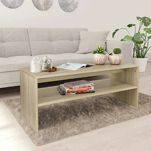 vidaXL Table basse Chêne sonoma 100x40x40 cm Bois d'ingénierie