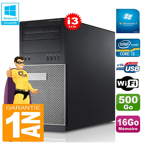 PC Tour DELL 9020 Core I3-4130 Ram 16Go Disque 500 Go Graveur DVD Wifi W7 · Occasion