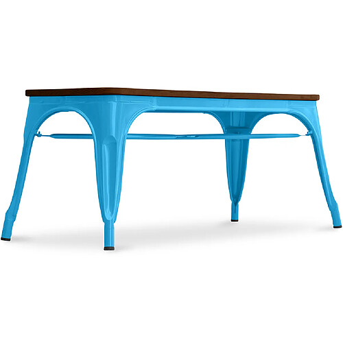 ICONIK INTERIOR Banc Design Industriel - Bois et Métal - Stylix Turquoise