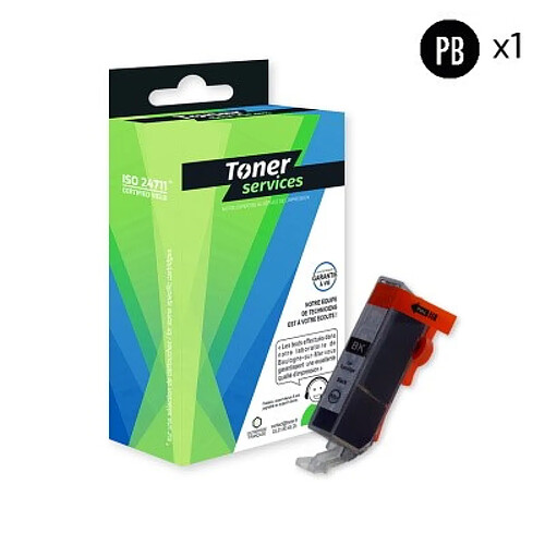 TONER SERVICES Compatible Canon CLI521 Cartouche Noire photo 2933B001 (C521B)