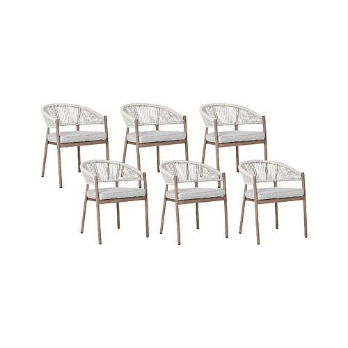 Beliani Lot de 6 chaises Métal Bois foncé FLAVIA