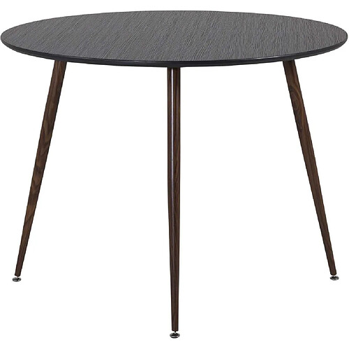 Venture Home Table de repas ronde Plaza 100 cm noir et noyer.