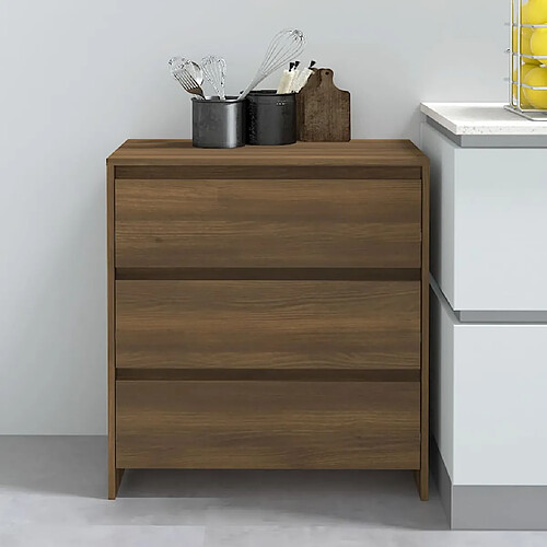 vidaXL Buffet Chêne marron 70x41x75 cm Bois d'ingénierie