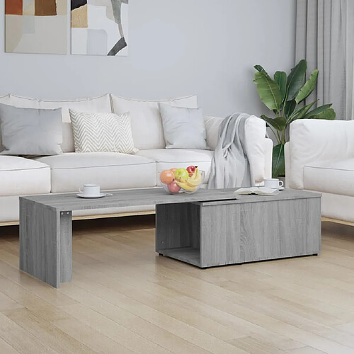 vidaXL Table basse Sonoma gris 150x50x35 cm Bois d'ingénierie