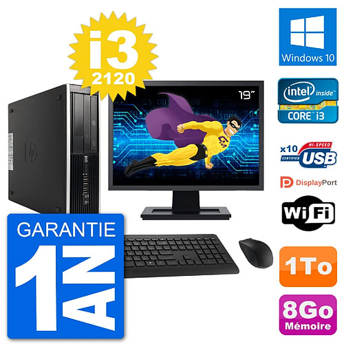 PC HP Compaq 6200 Pro SFF Ecran 19" i3-2120 RAM 8Go Disque 1To Windows 10 Wifi · Occasion