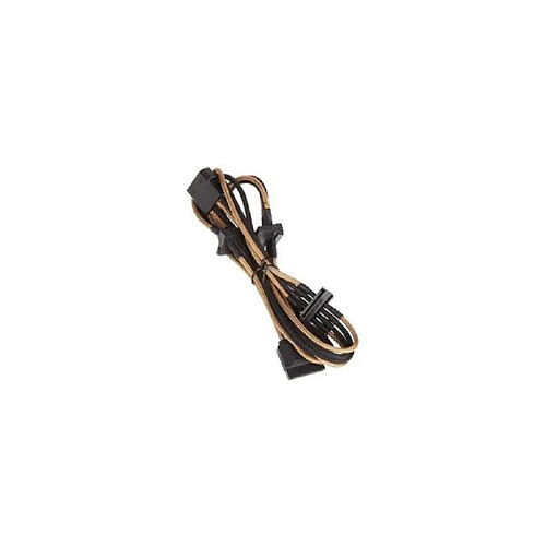 BitFenix Câble rallonge Alchemy 4-Pin Molex vers 4x SATA - 20 cm - gaines Or/Noir