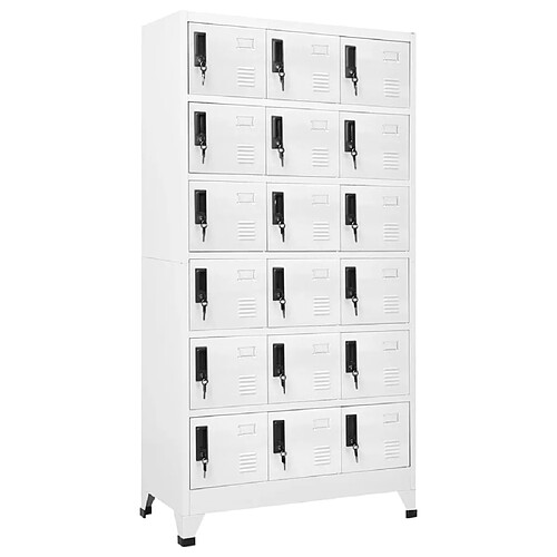 vidaXL Armoire à casiers Blanc 90x40x180 cm Acier