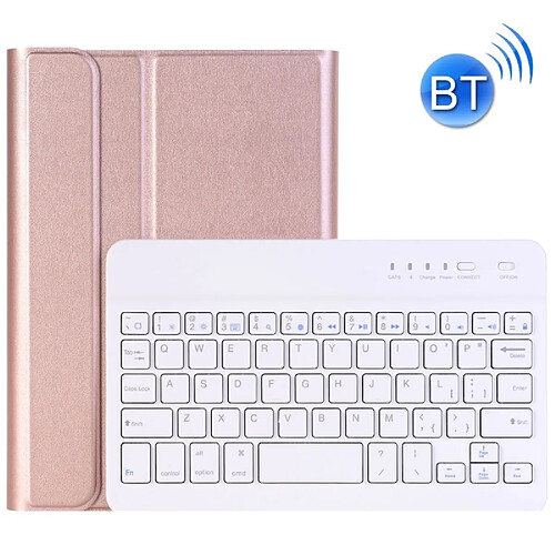 Wewoo Clavier QWERTY rose pour iPad Mini 4 Ultra-mince ABS Bluetooth Horizontal Housse en cuir avec support Or