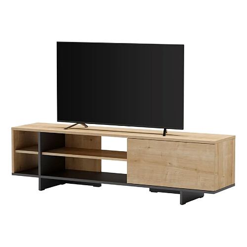 But Meuble TV CEQUOIA 160cm imitation chêne et noir