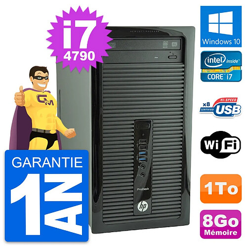 PC Tour HP ProDesk 400 G1 Intel Core i7-4790 RAM 8Go Disque 1To Windows 10 Wifi · Occasion