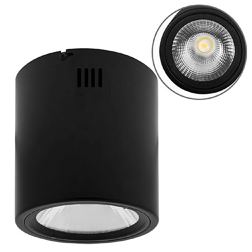 Plafonnier TUBI 1x20W LED 1600lm 4000K H18xP.16cm Aluminium Noir