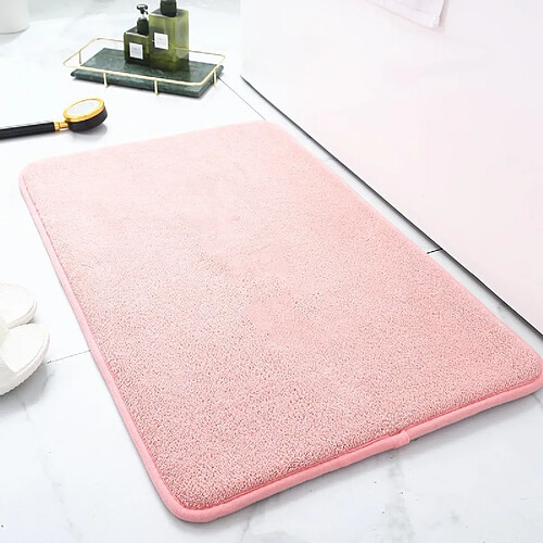 LUUCOZK Tapis de bain antidérapants absorbants à séchage rapide, tapis de décoration de salle de bain-(Purit) rose-80x180cm