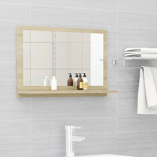 vidaXL Miroir salle de bain Chêne sonoma 60x10,5x37 cm Bois ingénierie