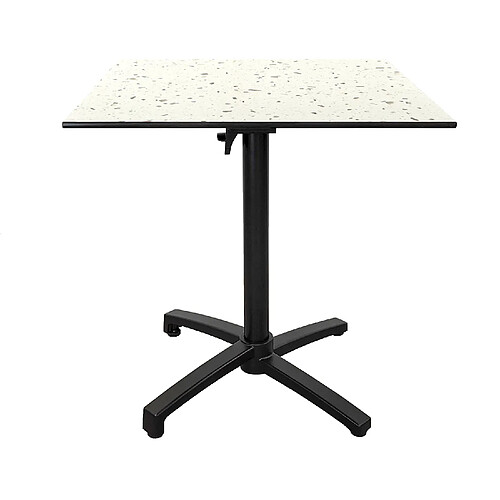 Restootab Table pliable pour terrasse en Compact HPL décor terrazzo 70x70