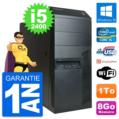 PC Tour Lenovo ThinkCentre M91p Core i5-2400 RAM 8Go Disque 1To Windows 10 Wifi · Occasion