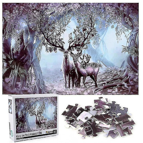 Universal 1000 pièces d'élan dans la forêt puzzle DIY puzzle jouets assemblage photo déco