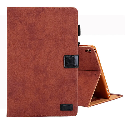 Wewoo Coque Pour iPad Pro 10.5 2017 Étui en cuir à rabat de style commercial avec support et fente carte cadre photo et fonction veille / réveil Marron