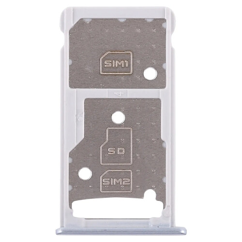 Wewoo Tiroir de Carte SIM Plateau SIM + SIM / Micro SD pour Huawei Honor 5c Argent