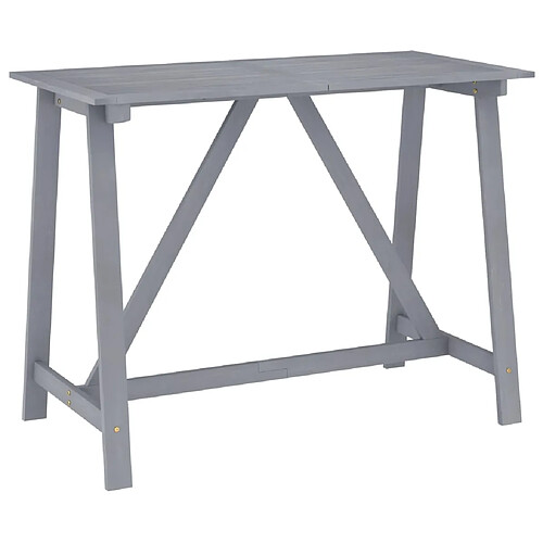 vidaXL Table de bar de jardin Gris 140x70x104 cm Bois d'acacia massif