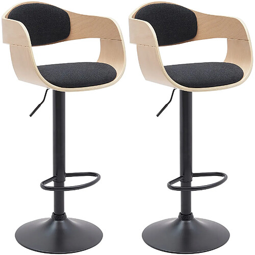 Non Lot de 2 tabourets de bar Kingston B tissu